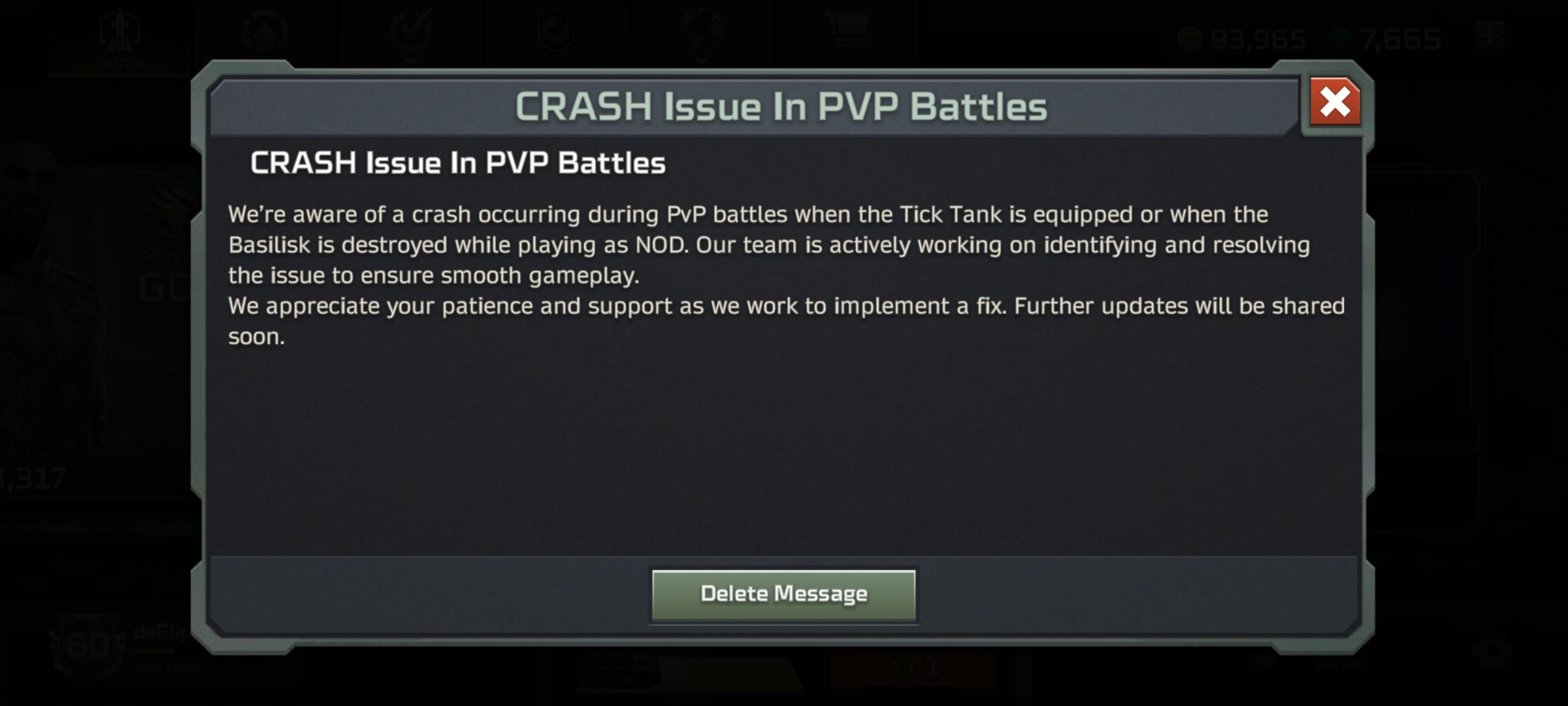 r/cncrivals - Rejoice! The "devs" are hard at work in fixing latest patch.